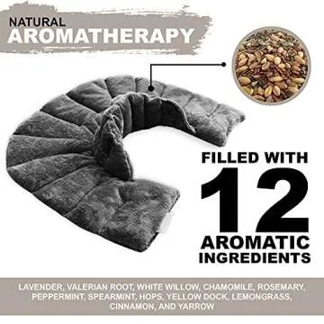 Mars Wellness Heated Microwave Heating Pad for Neck and Shoulders - Herbal Hot/Cold Deep Penetrating Aromatherapy Heated Neck Wrap Microwavable Heated Neck and Shoulder Wrap (Charcoal)