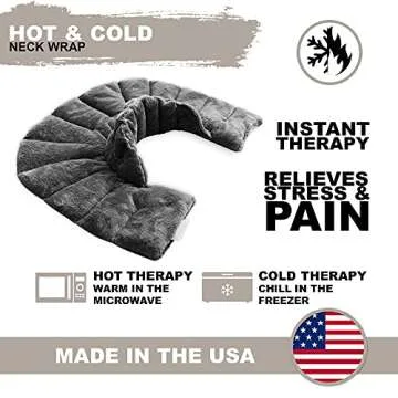 Mars Wellness Heated Microwave Heating Pad for Neck and Shoulders - Herbal Hot/Cold Deep Penetrating Aromatherapy Heated Neck Wrap Microwavable Heated Neck and Shoulder Wrap (Charcoal)