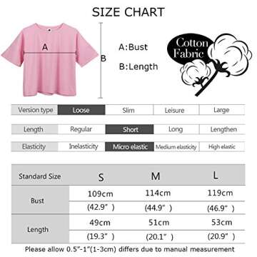 YITAN Women's Fashion Funny Tees Graphic Loose T Shirt Cute Relaxed Split Crop Top Black Small
