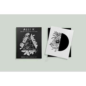 Velvet Coloring Posters: Modern Floral Frameable Wall Art