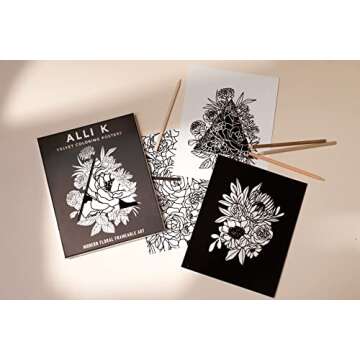 Velvet Coloring Posters: Modern Floral Frameable Wall Art