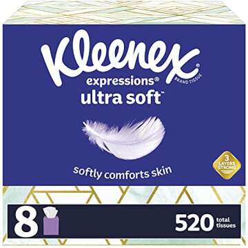 Kleenex Expressions Ultra Soft Facial Tissues - 8 Decorative Boxes, 520 Total Tissues