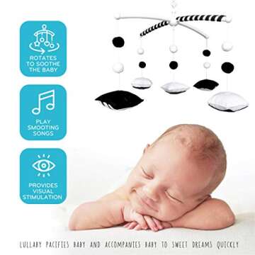 EVERLOVE Montessori Mobile Baby for Crib (TINITIGIES) - Black and White Mobile Give Visual Stimulati...