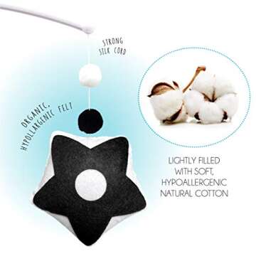 EVERLOVE Montessori Mobile Baby for Crib (TINITIGIES) - Black and White Mobile Give Visual Stimulation to Engage Your Newborn - Baby Crib Mobile for Boys & Girls - Baby Mobile for Crib