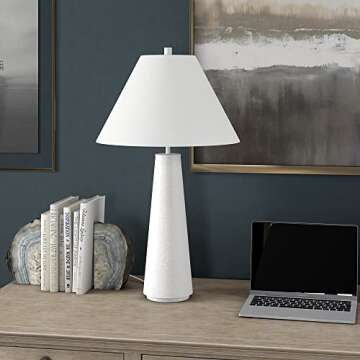Henn&Hart 28" Tall Monochrome Table Lamp - Functional Elegance for Every Space
