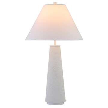 Henn&Hart 28" Tall Table Lamp in Matte White for Home Use