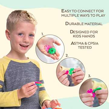 TOYLI Smart Coins 500 Pieces Interlocking Discs Set, Kids STEM Toys, Kindergarten Classroom Must Haves