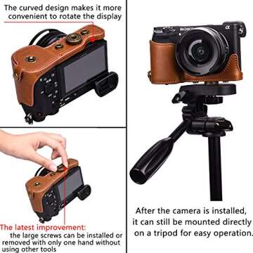 Hargedis XEVN Sony a6400 Camera Case - Premium PU Leather