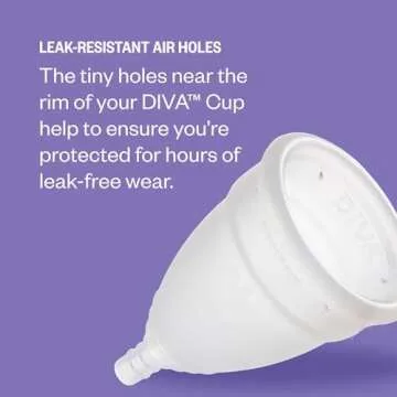 Diva Cup & Pin - Medical Grade Silicone Cup for Period Care - Reusable Menstrual Cup - Up to 12 Hours of Continuous Wear - Model 2 (for Wide Vaginal Canals, Post-Partum & Ages 35+) - with Enamel Pin