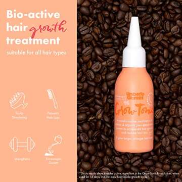 Umberto Giannini Grow Tonic 2.5 fl Oz - Hair Growth Strengthening Treatment with Caffeine and Organic Pea Sprout for All Hair Types - Vegan & Cruelty Free - Silicone & Paraben Free