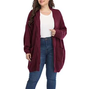 Shiaili Plus Size Oversized Long Cardigan for Women