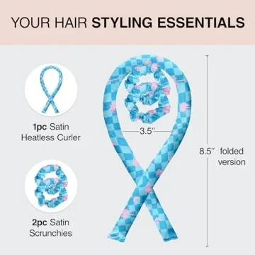 Kitsch Satin Heatless Curling Set - Overnight Curlers for Soft, No-Heat Curls with Curling Rod Headband and Hair Rollers - Barbie