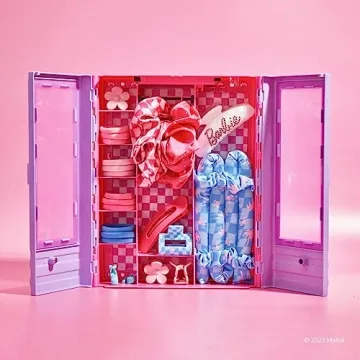 Kitsch Satin Heatless Curling Set - Overnight Curlers for Soft, No-Heat Curls with Curling Rod Headband and Hair Rollers - Barbie