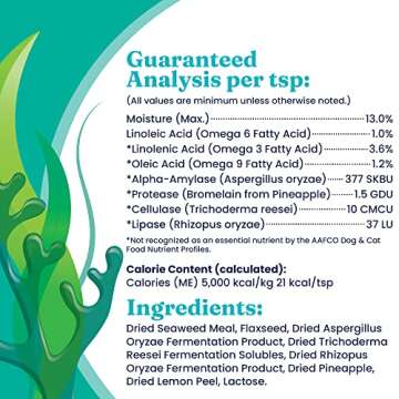 Solid Gold Dog & Cat Vitamin Supplements - Kelp Powder, Omega 3, Vitamins, Digestive Enzymes, Immune Support - 5 oz