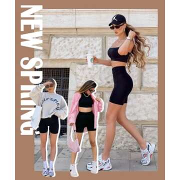 FULLSOFT 3 Pack High Waisted Biker Shorts for Women – 5" Black Workout Yoga Athletic Spandex Soft Shorts for Gym Running (Black,Black,Black,Small-Medium)