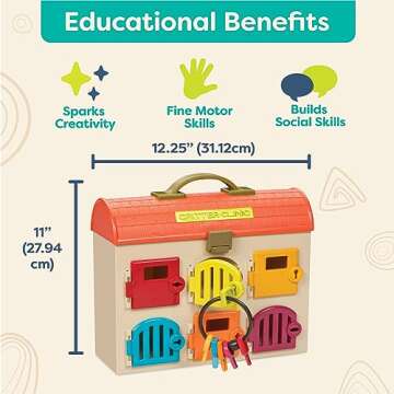 B. toys- Critter Clinic- Pretend Play Toy Vet Set For Toddlers, Kids – Pet Care Set- Tools, Plush ...