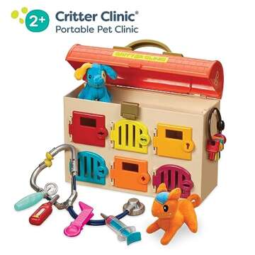 B. toys- Critter Clinic- Pretend Play Toy Vet Set For Toddlers, Kids – Pet Care Set- Tools, Plush Toys Vet Clinic – 2 Years +(14 Pieces)