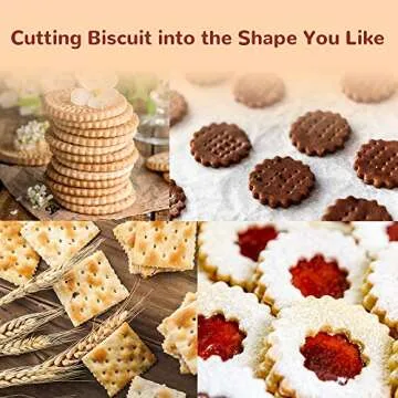 Chrider Ravioli Stamp Set (Set of 5), Ravioli Maker Cutter with Wooden Handle–for Ravioli, Pasta, Dumplings Lasagna, Pierogi, Leading Dough Cutter and Press Stamps