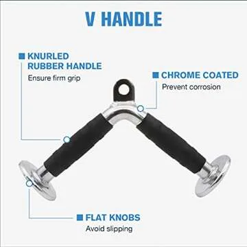 RitFit Cable Machine Attachments for Gym, LAT Pulldown Accessories with Multi-Option: V Bar, Tricep Rope, Double D Handle, for Weight Fitness