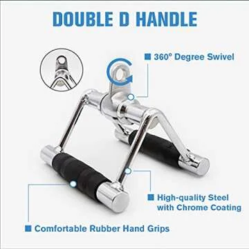 RitFit Cable Machine Attachments for Gym, LAT Pulldown Accessories with Multi-Option: V Bar, Tricep Rope, Double D Handle, for Weight Fitness