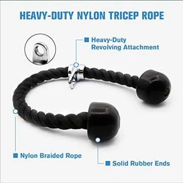 RitFit Cable Machine Attachments for Gym, LAT Pulldown Accessories with Multi-Option: V Bar, Tricep Rope, Double D Handle, for Weight Fitness