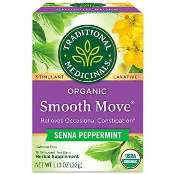 TRADITIONAL MEDICINALS Smooth Move Peppermint Tea - Soothing Digestive Relief with Natural Ingredien...