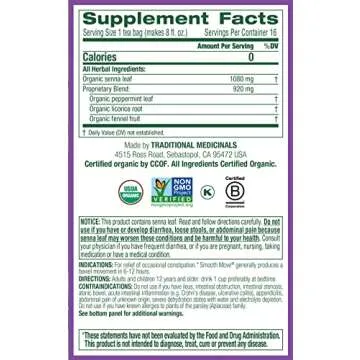 Smooth Move Peppermint Tea - Gentle Digestive Relief - 16 Count