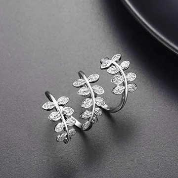 U7 Leaf Wrap Ring - Elegant Adjustable Design