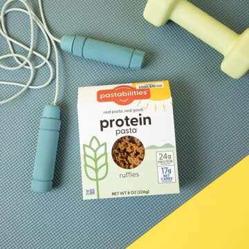 Pastabilities, Protein Pasta, Ruffles - 24g Protein & Low 12g Net Carb - High Protein, Delicious Taste & Texture Non-GMO Plant-Based Pasta, Keto Friendly, Vegan (8 Ounce, 2 Pack)