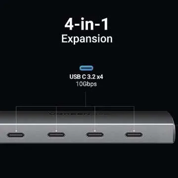 UGREEN USB C Hub 10Gbps, 4 Ports USB 3.2 Adapter with 4 USB-C 3.2 Ports, High Speed USB-C Multiport ...