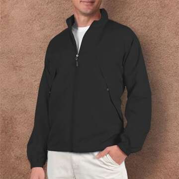 SCOTTeVEST Pack Windbreaker Jacket for Men - 19 Hidden Pockets - Lightweight Water Repellent Coat for Travel & More (Black, Small)