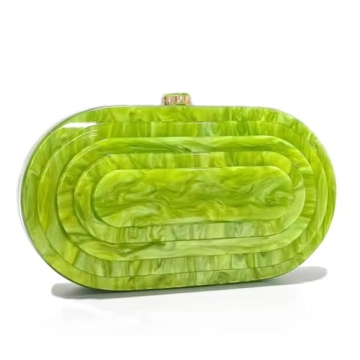 Acrylic Trendy Splicing Bag Luxury Marble Clutch Evening Purses for Women Glitter Handbag for Weddin...