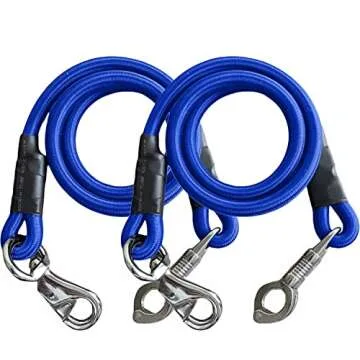 Majestic Ally Pack of 2, Bungee Trailer Tie for Horse Haulage with Panic Snap and Bull Snap - 36 Inc...