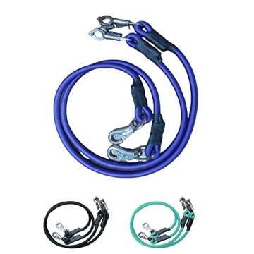 Majestic Ally Pack of 2, Bungee Trailer Tie for Horse Haulage with Panic Snap and Bull Snap - 36 Inch (Royal Blue)