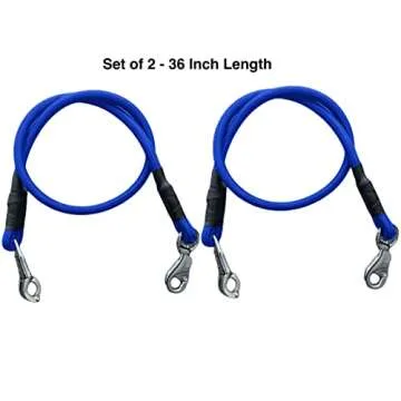 Majestic Ally Pack of 2, Bungee Trailer Tie for Horse Haulage with Panic Snap and Bull Snap - 36 Inch (Royal Blue)