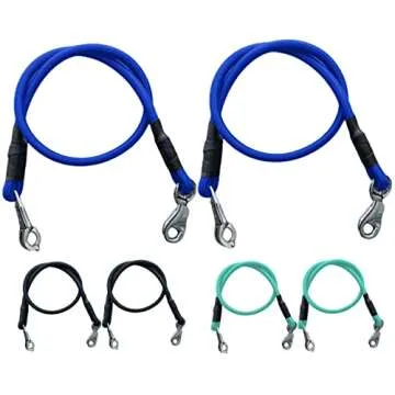 Majestic Ally Pack of 2, Bungee Trailer Tie for Horse Haulage with Panic Snap and Bull Snap - 36 Inch (Royal Blue)