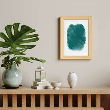 Yaetm 5x7 Oak Picture Frame with Mat for 4x6 Set of 4, Natural Solid Oak Wood Photo Frames 5 x 7 with Tempered Glass, Display on Tabletop or Wall Mounting