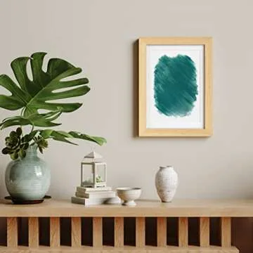 Yaetm 5x7 Oak Picture Frame with Mat for 4x6 Set of 4, Natural Solid Oak Wood Photo Frames 5 x 7 with Tempered Glass, Display on Tabletop or Wall Mounting