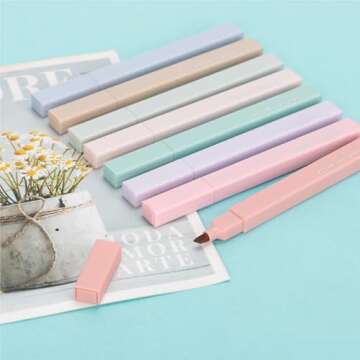 ZEYAR Aesthetic Cute Highlighter Pens, Cream colors, Chisel Tip, Water Based, Quick Dry, No Bleed for bible, four seasons color series (8 Spring Colors)