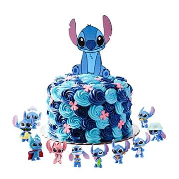 10 PCS Lilo and Stitch cake topper children's birthday party cake decoration Lilo and Stitch theme party supplies