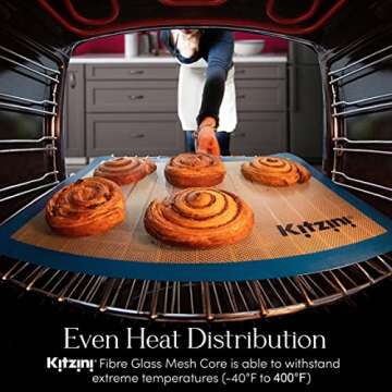 Kitzini Silicone Baking Mat Set for Effortless Baking