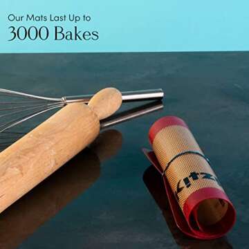 Kitzini Silicone Baking Mat Set for Effortless Baking