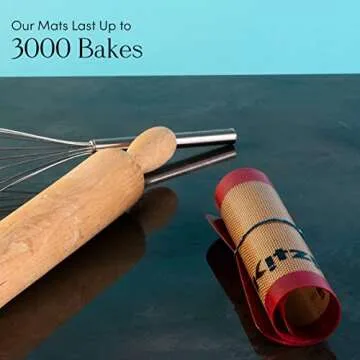 Kitzini Silicone Baking Mat Set for Effortless Baking