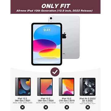 ZryXal New iPad 10th Generation Case 10.9 Inch 2022 with Pencil Holder, Smart iPad Case with Soft TP...