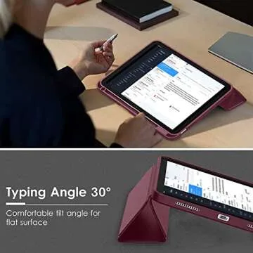 ZryXal New iPad 10th Generation Case 10.9 Inch 2022 with Pencil Holder, Smart iPad Case with Soft TPU Back [Support Auto Wake/Sleep] (Wine)