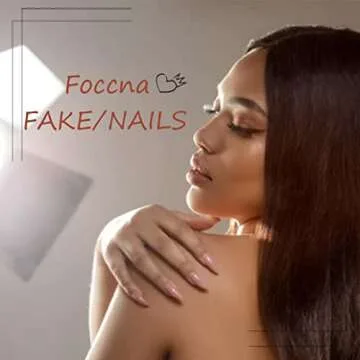 Foccna 3D Flower French Press On Nails - 24 Piece Set