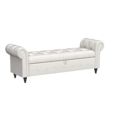 NIOIIKIT Stylish 63'' Storage Ottoman with Ample Storage