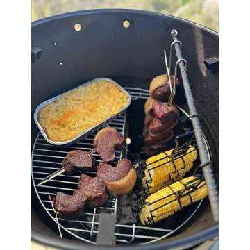 Pit Barrel Cooker Junior, Chrome Plated Durable Iron Wire Grate | Dual Action Hanging Smoker Accesso...