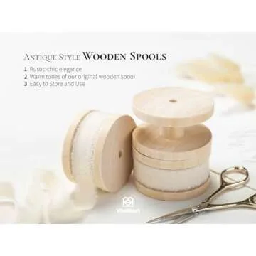 Vitalizart White Cotton Ribbon Handmade Fringe 5/8" x 21 Yd Cream Pure Natural Cotton Ribbons for Gift Wrapping Wedding Invites Bridal Shower Bouquets Holiday Decor