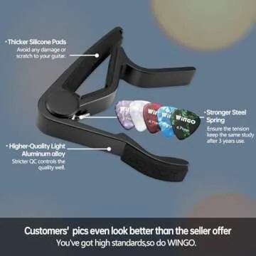 WINGO Guitar Capo: Perfect for Acoustic and Electric Guitars, Includes 5 Picks!